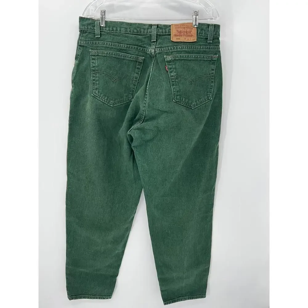 Levi’s 560 Vintage Green Jeans Made in USA 36x30 Loose Fit‎ 90s Denim Pants